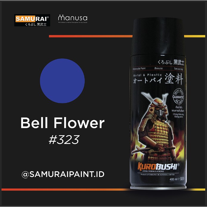 Samurai Paint Standard Bell Flower 323 Bunga Bell Biru Standar #323 Cat Aerosol Kualitas Kompresor