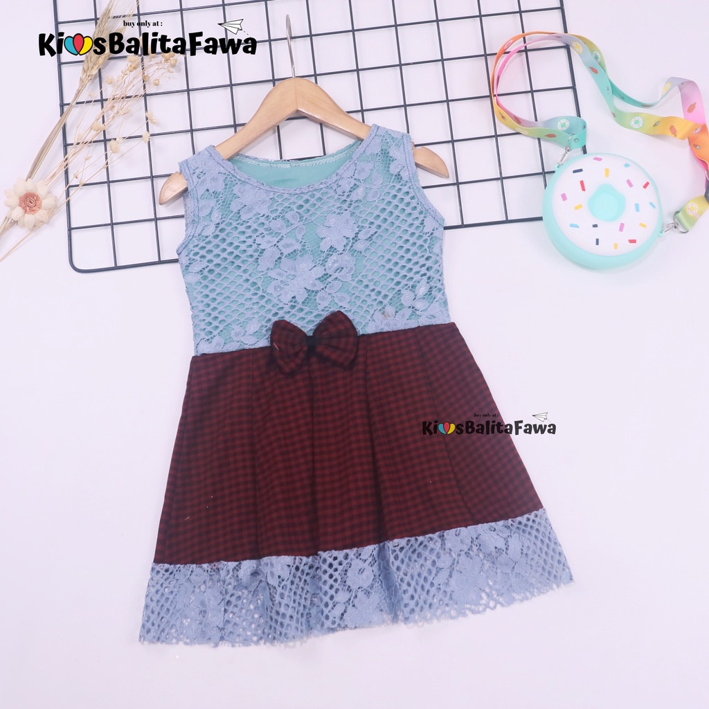 Dress Zulfa uk 1-2 Tahun / Dres Brokat Anak Perempuan Pakaian Cewek Import Baju Brukat Balita