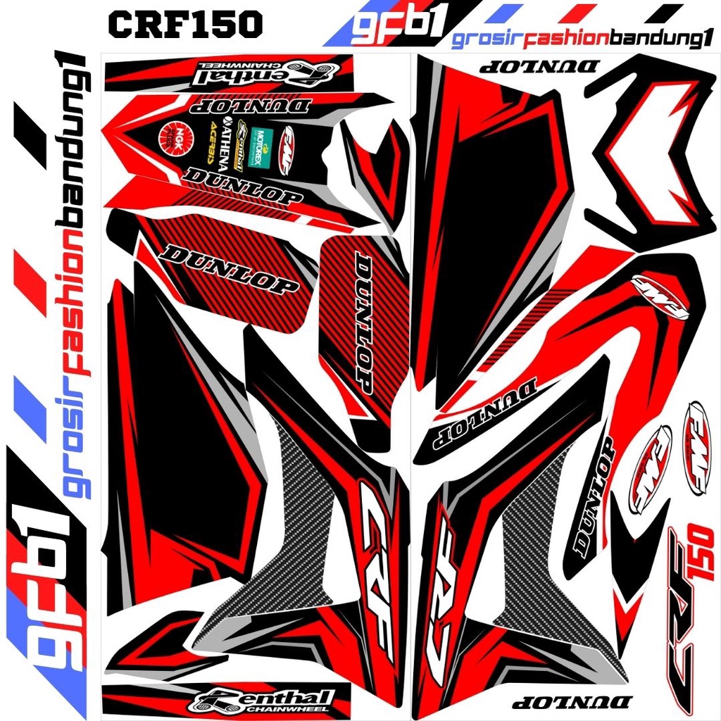 Decal Motor cross Trail Adventure CRF 150 Variasi Dunlop