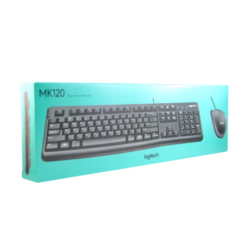 PAKET LENGKAP MOUSE DAN KEYBOARD BUNDLE LOGITECH USB MK120 MURAH