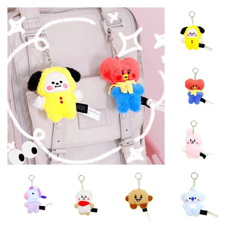 12cm/4.72in BTS Bt21 Plush Doll Keychain Portable Animal Doll V SUGA JIN JUNGKOOK RAP MONSTER JIMIN JHOPE Pendant