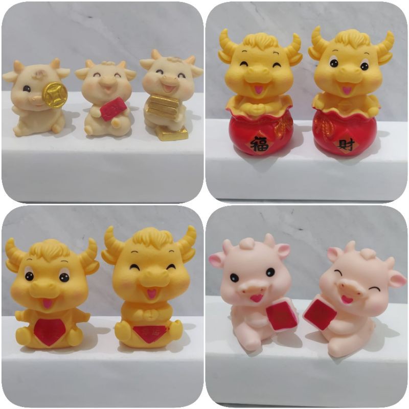 topper mainan hiasan kue imlek boneka shio tahun baru china