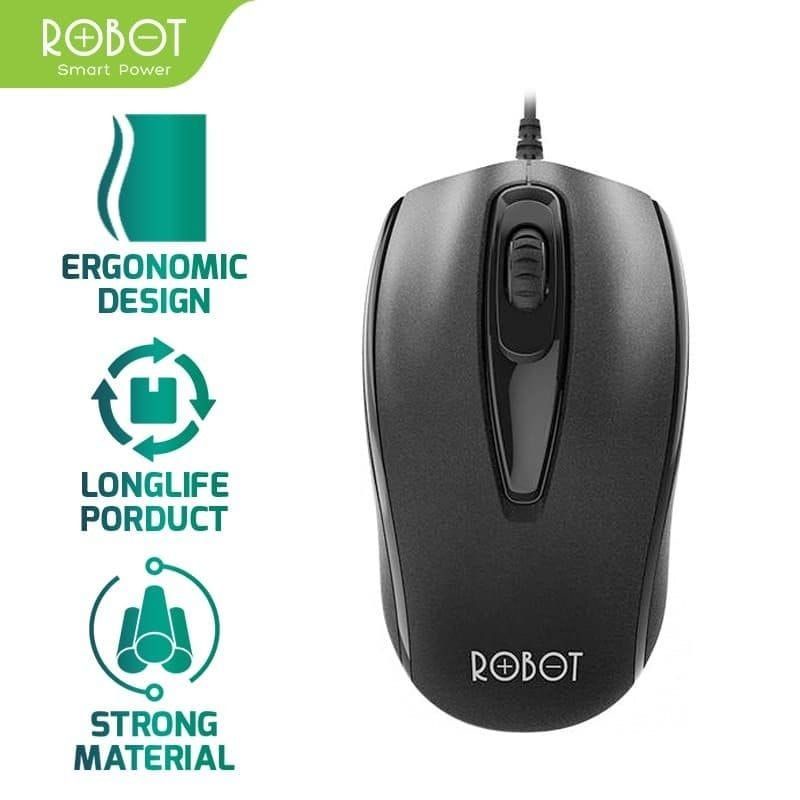 [ROBOT M-100] Mouse Kabel 1200DPI Wired Mouse Laptop Komputer By Robot