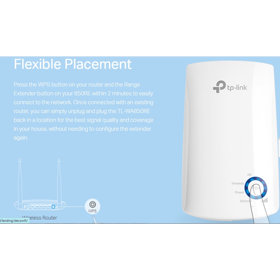 TP - LINK WA850RE 300Mbps Wi-Fi Range Extender TL WA850RE - Garansi 1 Tahun