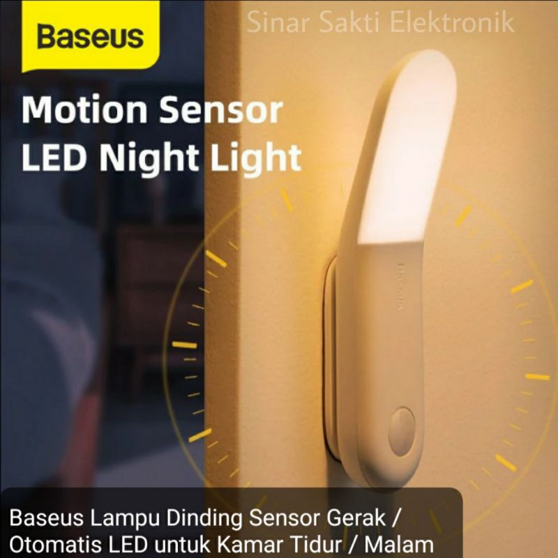 Baseus Lampu Dinding Sensor Gerak Otomatis Tidur Led Kamar Malam Charge Emergency Rechargeable Cas Malang