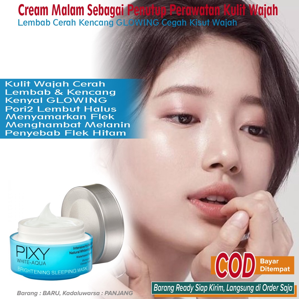 Cream Malam GLOWING Pencerah Wajah Pengencang Kenyal Pelembut Pori-pori Pembersih Flek Noda Hitam Pe
