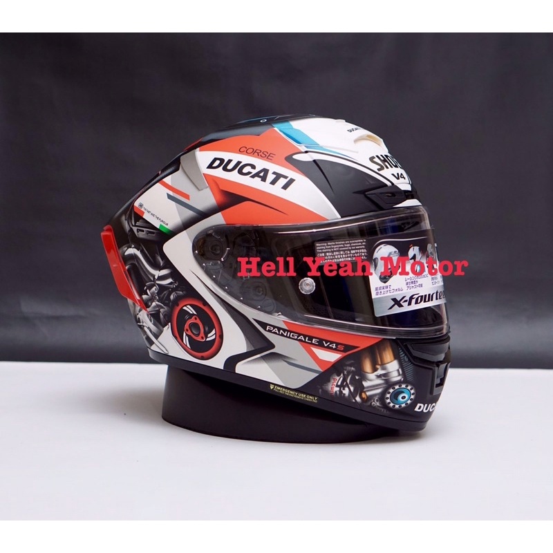 Clone Shoei X14 Anniversary Edition Ducati Shoei x14 Clone 1:1 BONUS Sarung Kepala