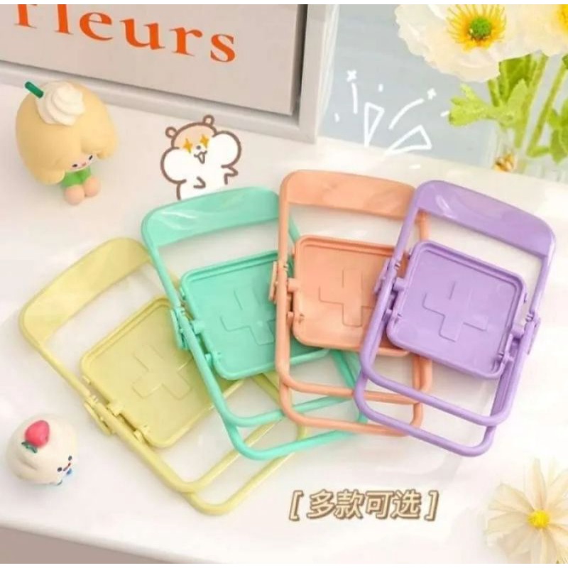 Phone Holder Kursi Macaron Folding Chair Stand Holder Hp Universal