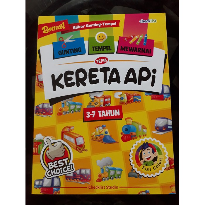 Jual Gunting Tempel Mewarnai Tema Kereta Api Indonesia Shopee Indonesia