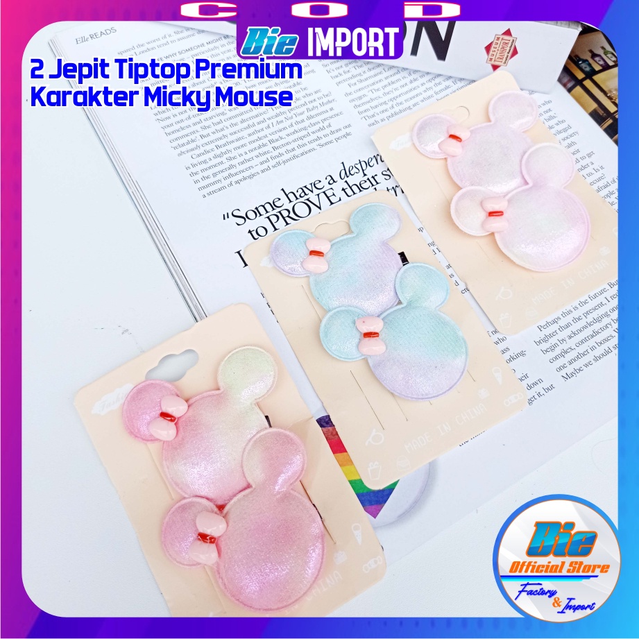 2 Pcs Jepit Tiptop Karakter Premium Impor Best Seller