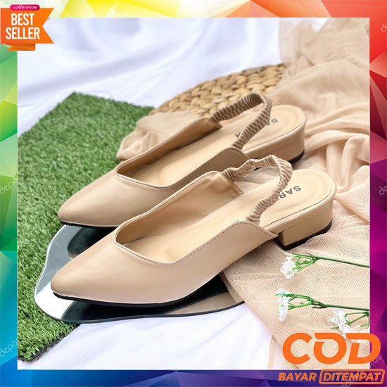 Sepatu Hak High Heels Cantik Kekinian Sepatu Hak Lebaran Wanita Sepatu Sarmer - Morin Heels Nude