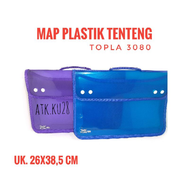 Jual Map Plastik Kancing Tenteng Folio Topla Zipper Kancing Cetekan Tali Tenteng Map