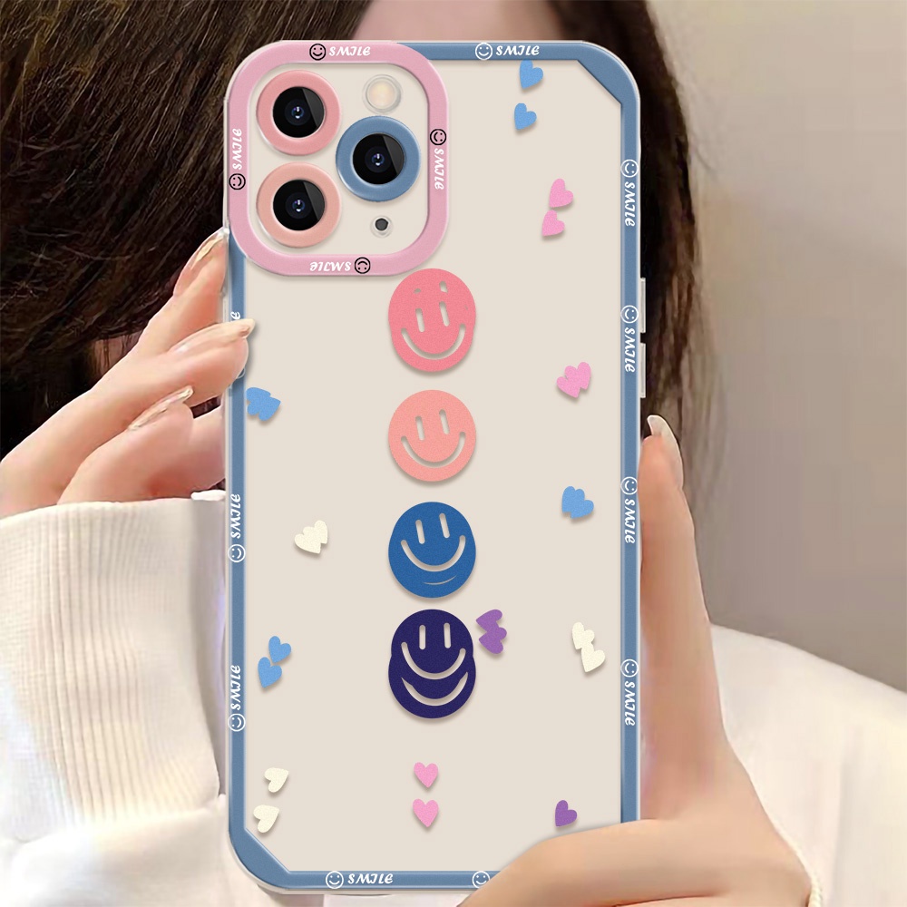 Casing TPU Realme C21Y C25Y C35 C31 C20 C20A C25 C25S C12 Narzo 50A 50i C21 C15 C11 9i 8 5i 6 6i 5Z 6i 5G 6Z Pro Reno 5F Motif Smiley