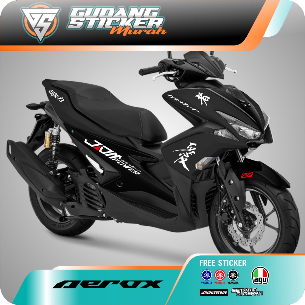 STICKER CUTTING YAMAHA AEROX OLD 2018 STRIPING TULISAN JEPANG AEROX LAMA JAPAN TEXT STICKER JDM STYL