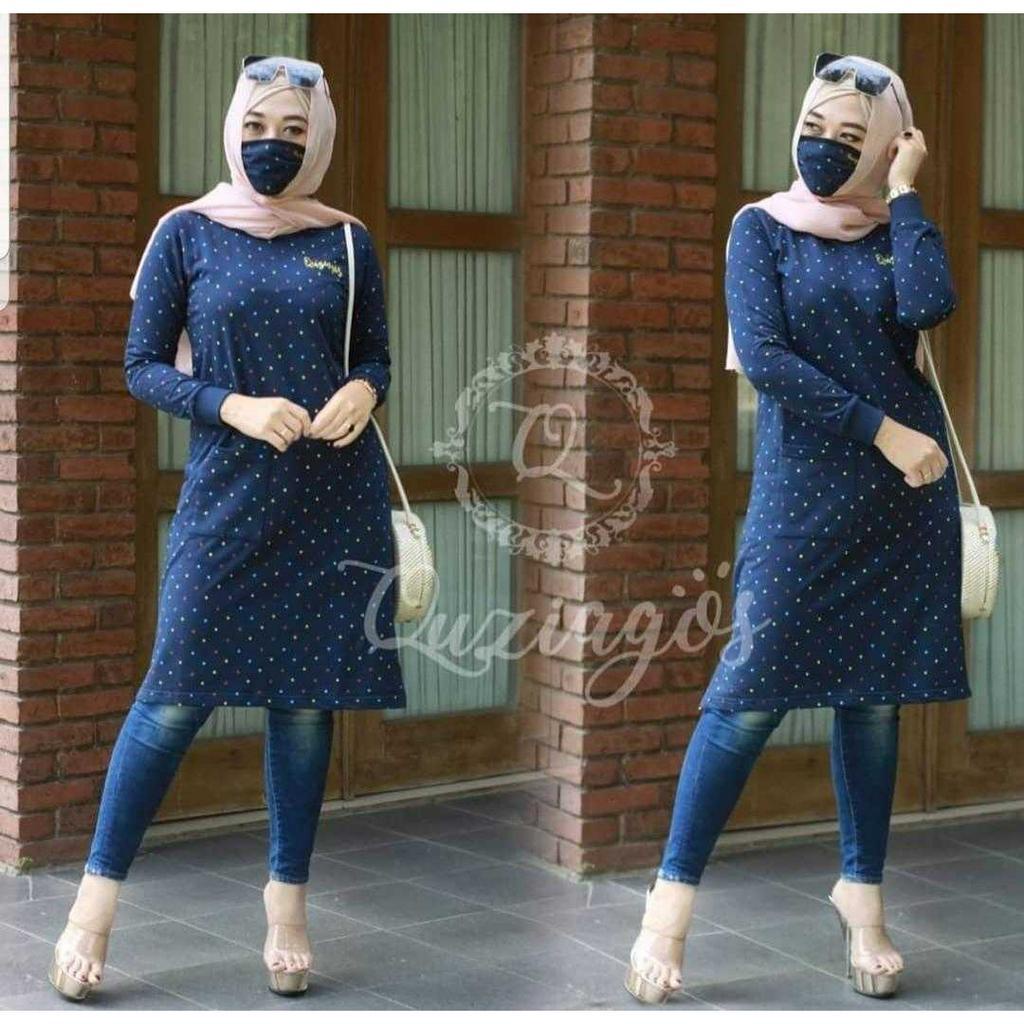 TUNIK WANITA KEKINIAN FREE MASKER/ TUNIK ONDE SIZE L - XL/MATT BABYTERRY /TUNIK LENGAN PANJANG