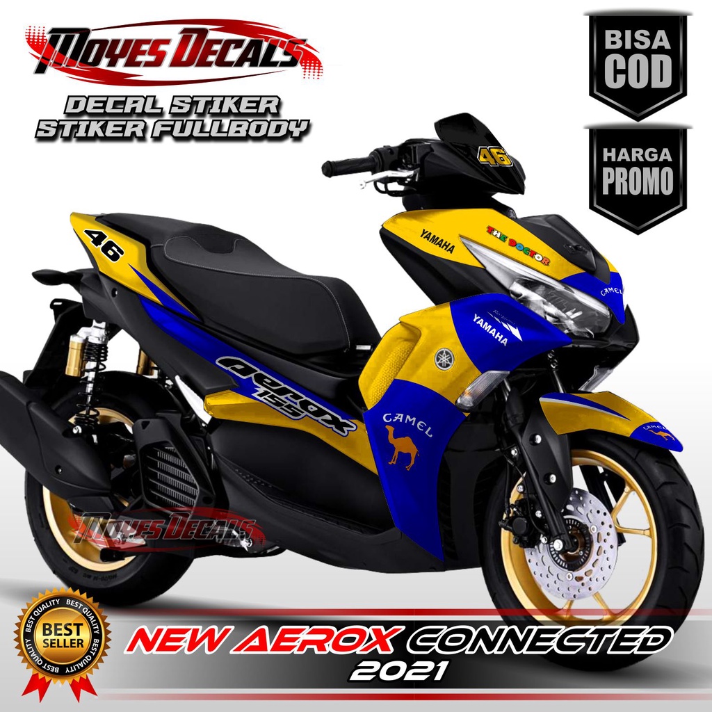 Decal Aerox 155 New Connected - Stiker Motor Yamaha New Aerox 155 Connected Full Body Decal Sticker 