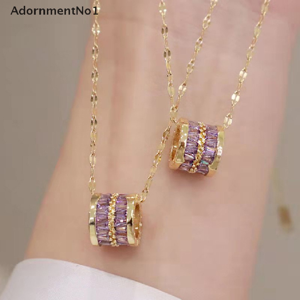 (AdornmentNo1) Kalung Rantai Dengan Liontin Kristal Keberuntungan Gaya Korea Untuk Wanita / Pesta Pernikahan