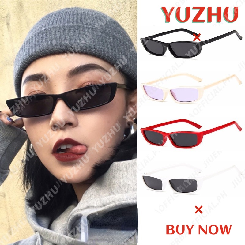 (YUZHU) Bayar Di Tempat Kacamata Hitam Wanita Model Vintage Kotak Ukuran Kecil KACA MATA Ulzzang Retro Gaya Sunglasses