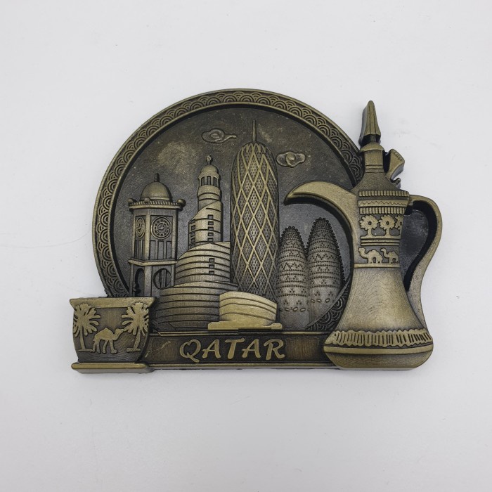 3D LOGAM Souvenir Negara magnet Kulkas Tempelan Qatar timur tengah