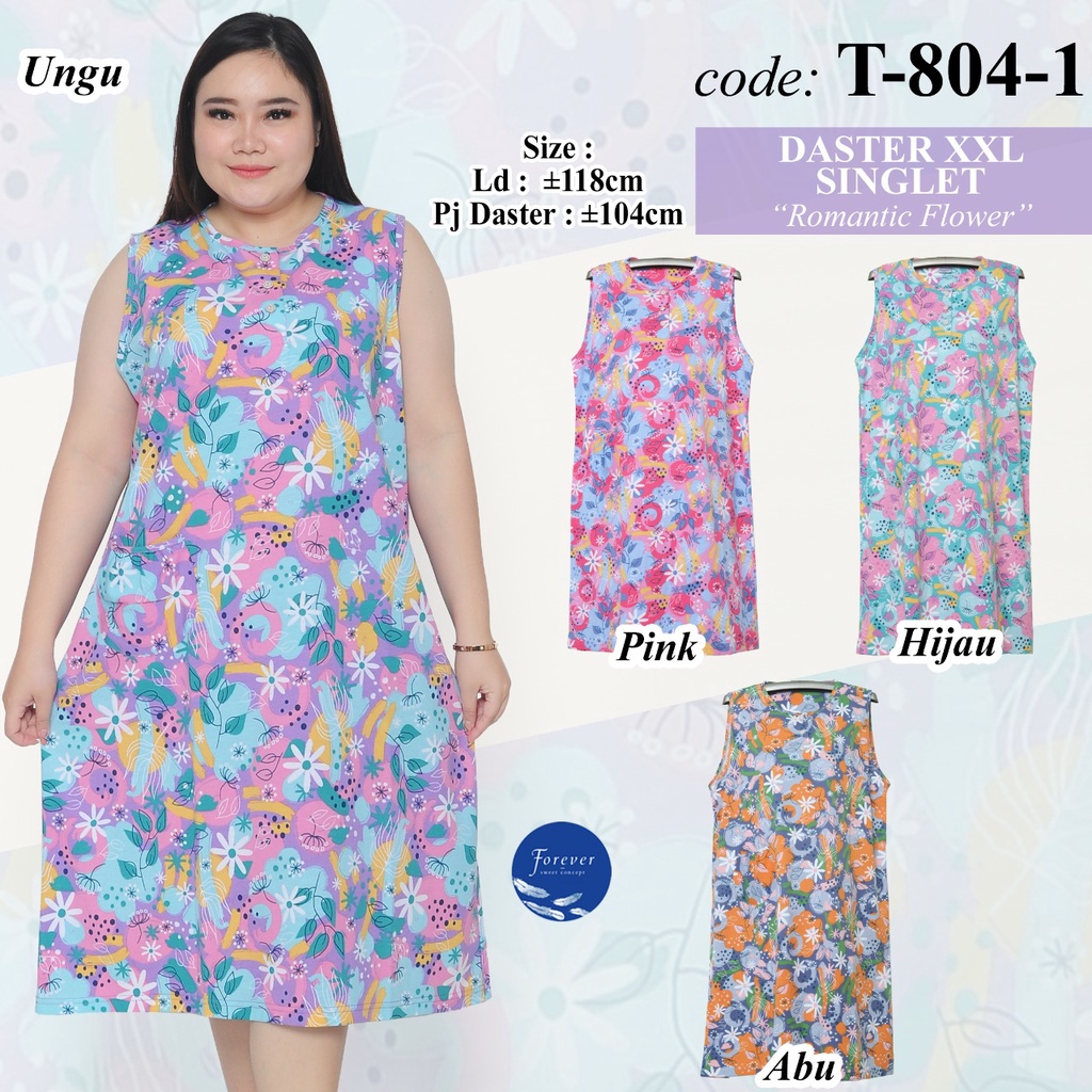 DASTER JUMBO FOREVER SINGLET XXL ROMANTIC FLOWER