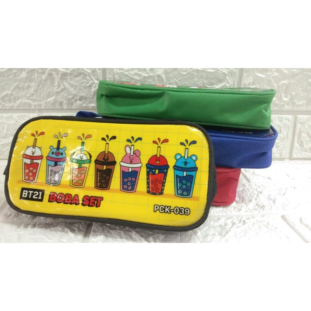 Tempat pensil motif BTS/ Tempat Pensil Boba / Pencil Case BT 21 Viral Termurah