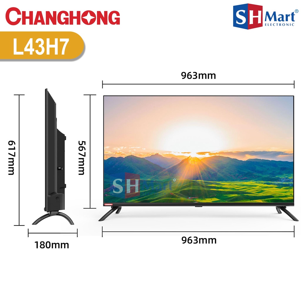 TV CHANGHONG 43 INCH L43H7 ANDROID TV BEZELLESS GARANSI RESMI (MEDAN)