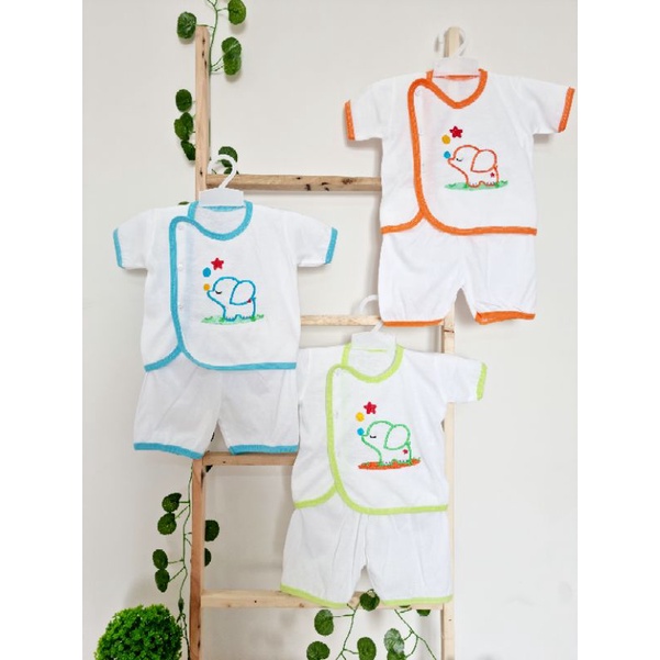 OBRAL! ECER SETELAN PIYAMA PANJANG/PENDEK/CP BAYI ALL SIZE 0-3BULAN BORDIR 100%KATUN