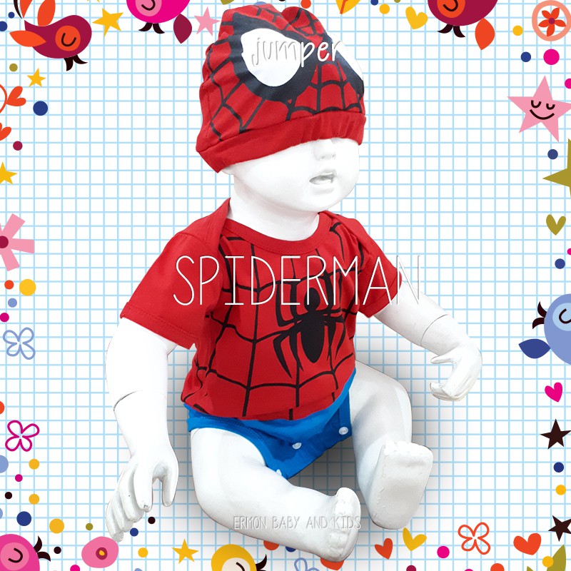 jumper bayi baju bayi baju anak lucu karakter spiderman