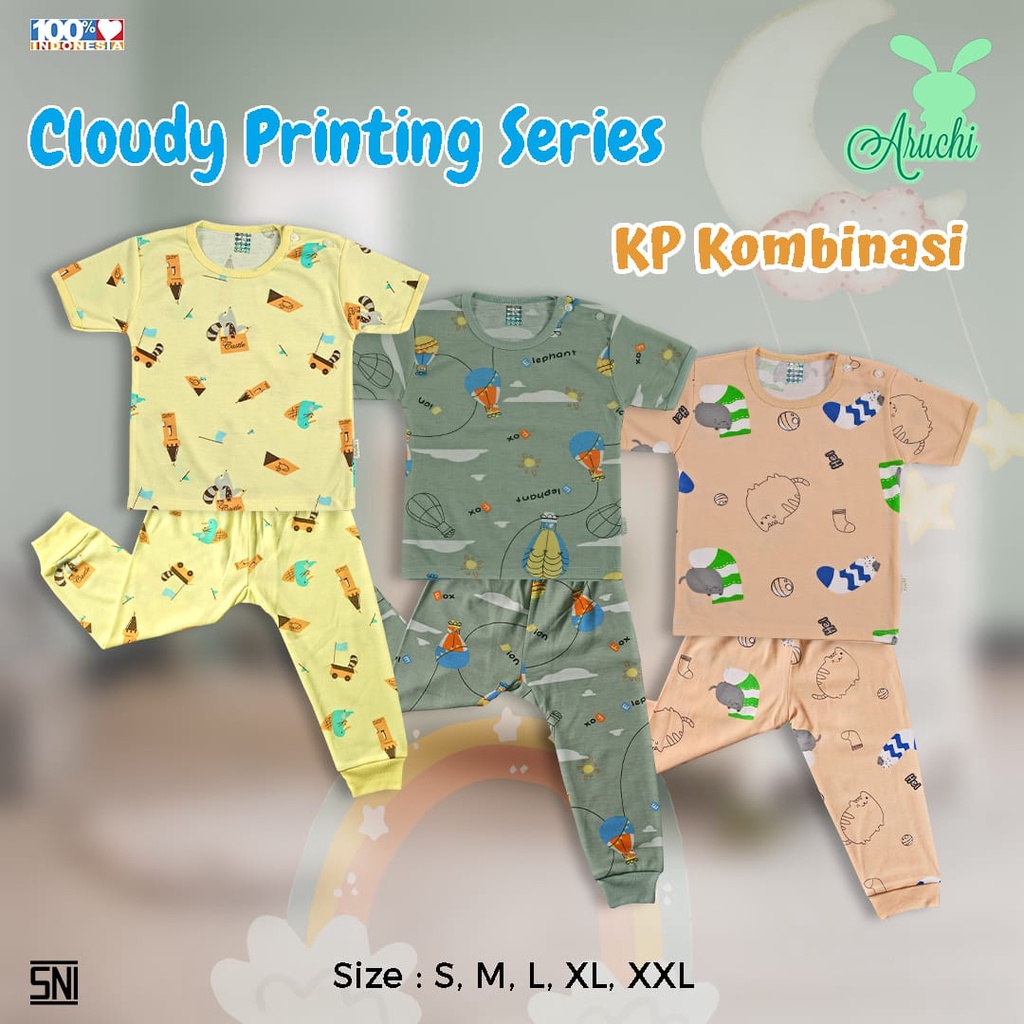 PROMO 3 PSG BUNDLE ARUCHI CHEETAH / HANAMI / BALOON / AECHA / CLOUD / HUNTER SERIES setelan PIYAMA PENDEK CELANA PANJANG anak SAFARI / SEALIFE S M L XL XXL baju bayi baju anak BAJU TIDUR ANAK