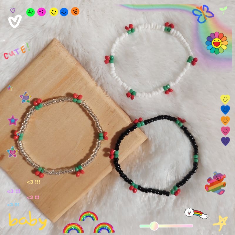 Gelang Manik / Beads Bracelet / Bracelet Cherry / Gelang NCT / Idol KPOP / NCT Jeno bracelet / Custo