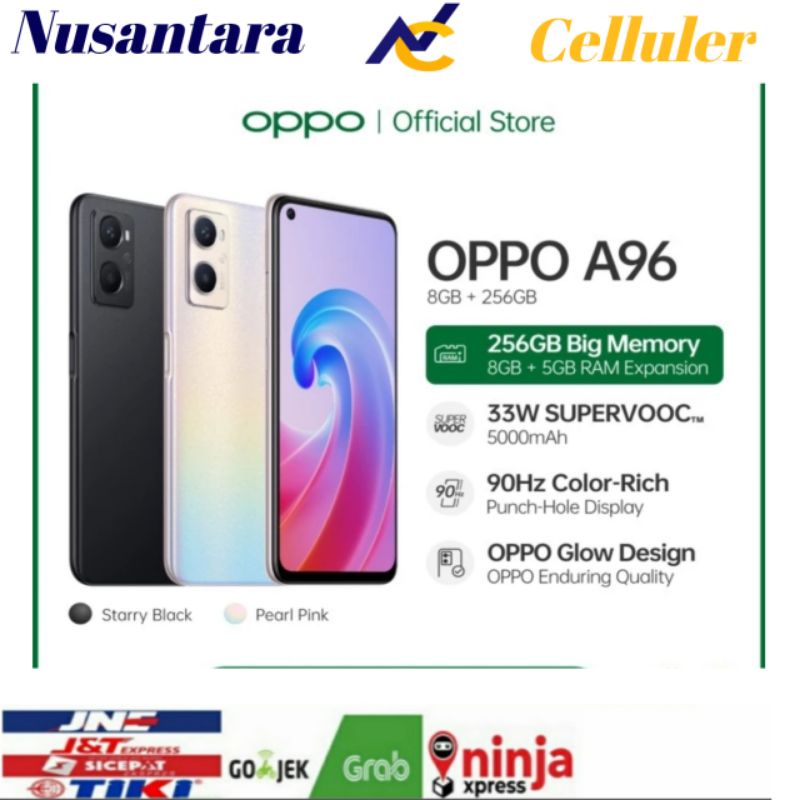 HP OPPO A96 RAM 8 GB ROM 256 GB [Oppo A96 8/256 GB] garansi resmi