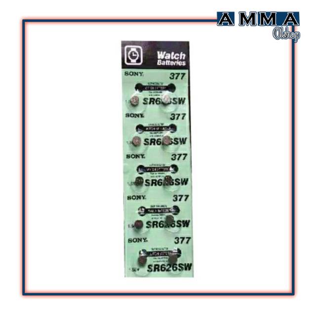 Baterai Jam Tangan Kecil 377 Batteray Kancing Sony Batre SR626SW 1.55V Original