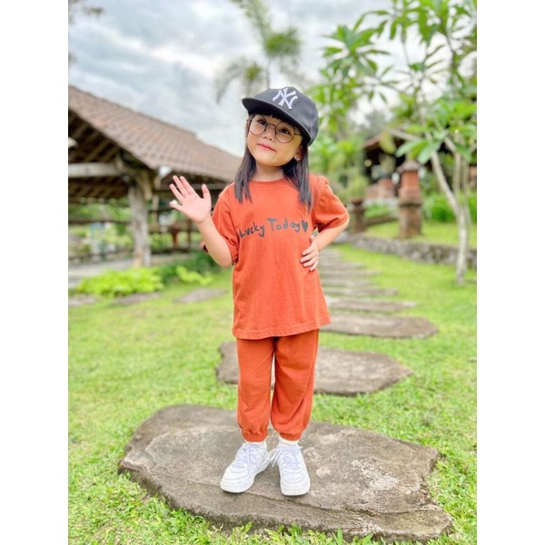 Set Alfa Setelan Kaos Anak Celana Jogger Lucuna Size 1,2,3,4,5 Y