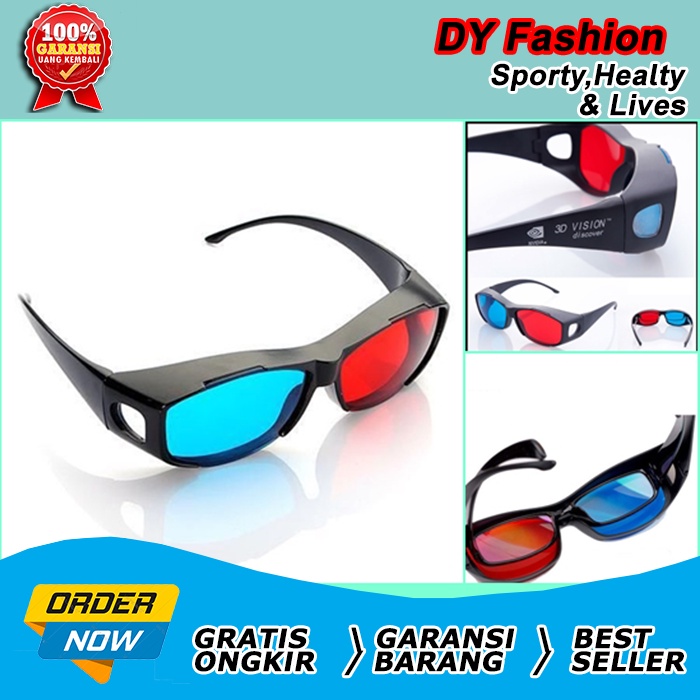 Kacamata 3D Glasses MN611 kaca mata 3 dimensi untuk Hp tv pria wanita frame plastik cewek cowo murah