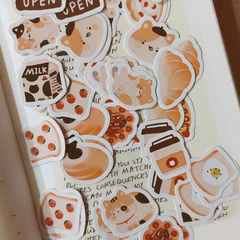 

45 pcs Cute Cats Sticker Lovely / Sticker Lucu Kucing untuk Journaling Scrapbooking Deco
