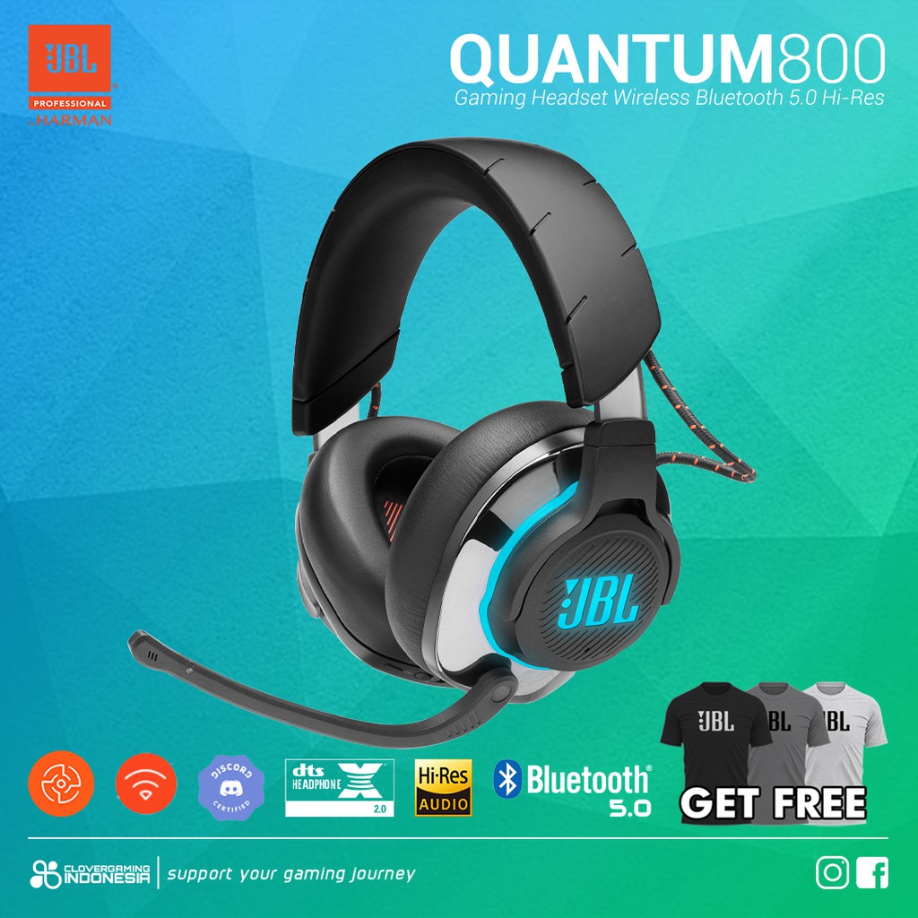 JBL Quantum 800 Bluetooth 5.0 - Hi-Res Wireless Gaming Headset