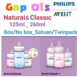 Philips Avent Natural 125ml avent natural 260ml avent classic 125ml avent classic 260ml twinpack
