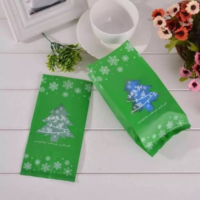 Plastik packing Christmas tree/ plastik natal cookies souvernir hadiah