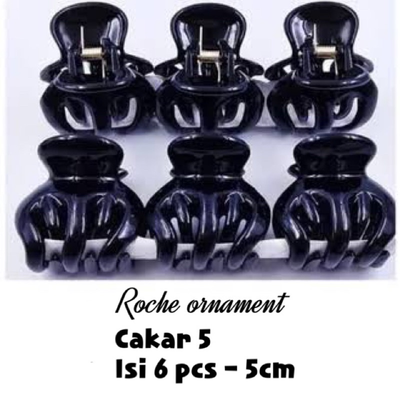 grosir jepit rambut jedai original thailand roche ornament 5cm gigi 5 ( isi 6 pcs) besar