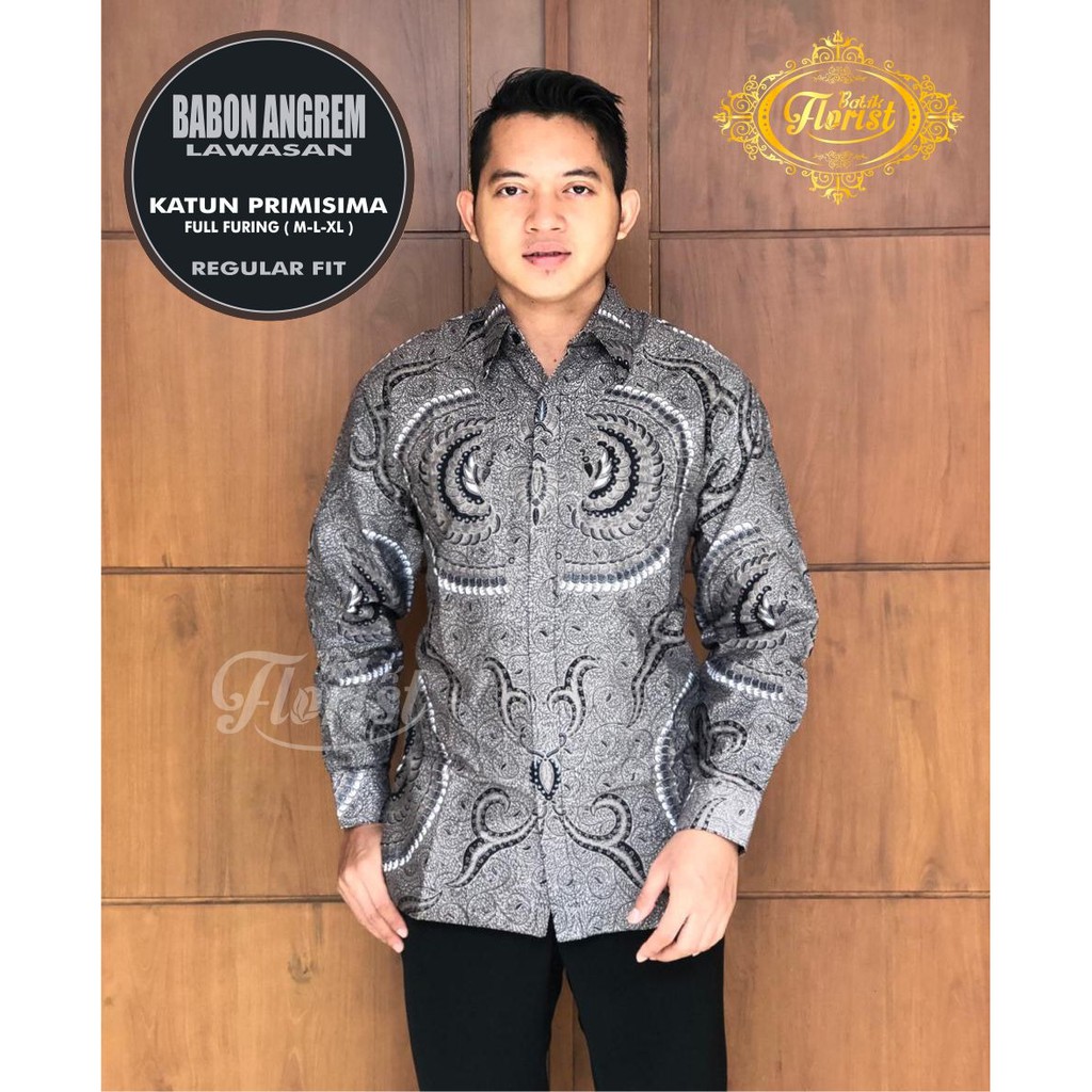 PRODUSEN Batik Solo BABON ANGREM LAWASAN Kemeja Pria Katun Sragenan Full Furing