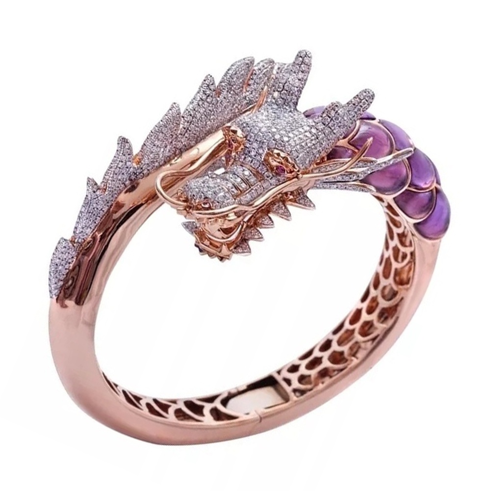 Hu Hu Hu Hu Hu Alat Bantu Pasang Kacamata♡ Cincin Wanita Desain Naga Hias Berlian Imitasi Untuk Pesta Pernikahanhadiah