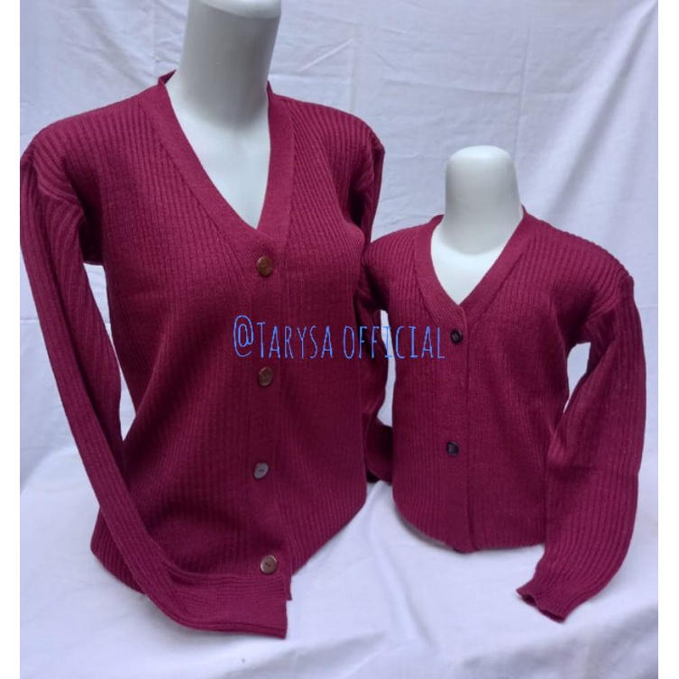 CARDIGAN CROP RAJUT CAUPLE // CARDI RAJUR BUNDA &amp; ANAK // CARDI RAJUT KANCING BATOK // CARDI COUPLE