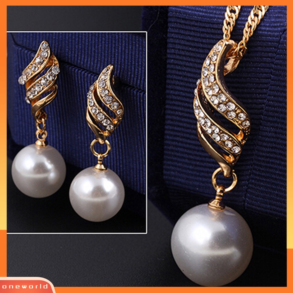 Set Anting Mutiara Imitasi Bahan Alloy Tahan Lama Untuk Travel