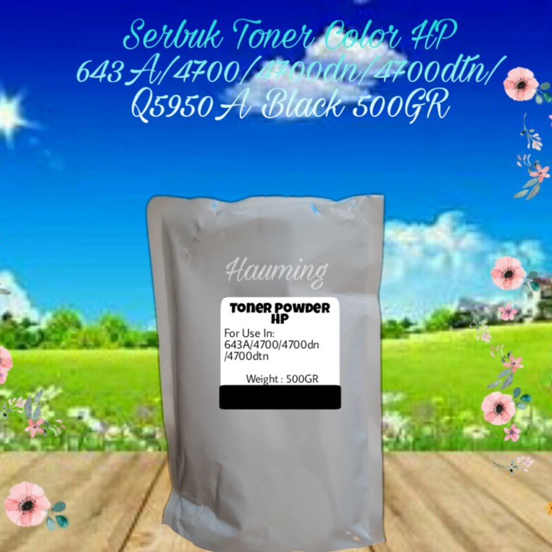 Serbuk Toner Powder Color HP 643A 4700 4700DN 4700DTN 4700N 4700PH+ Q5950A Black 500gr