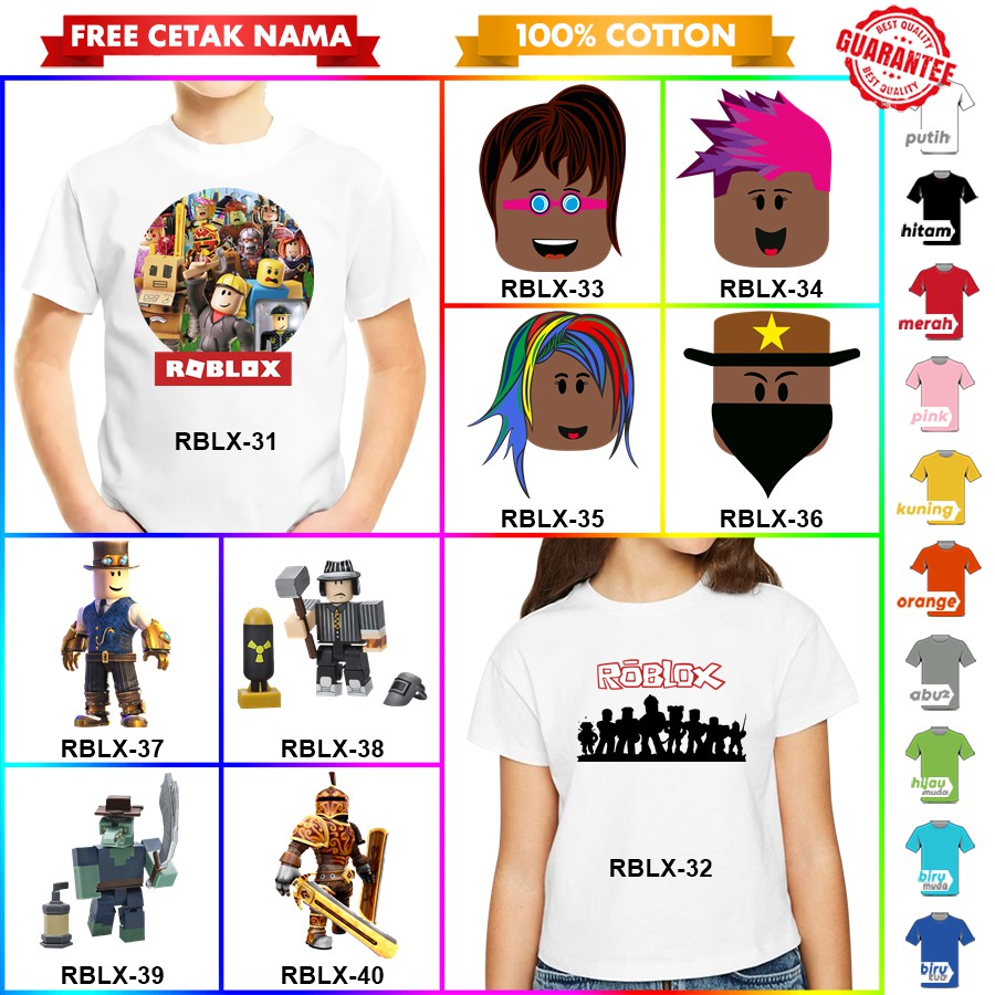 [FREE NAMA!!] Baju Kaos ANAK DAN DEWASA ROBLOX BANYAK MOTIF