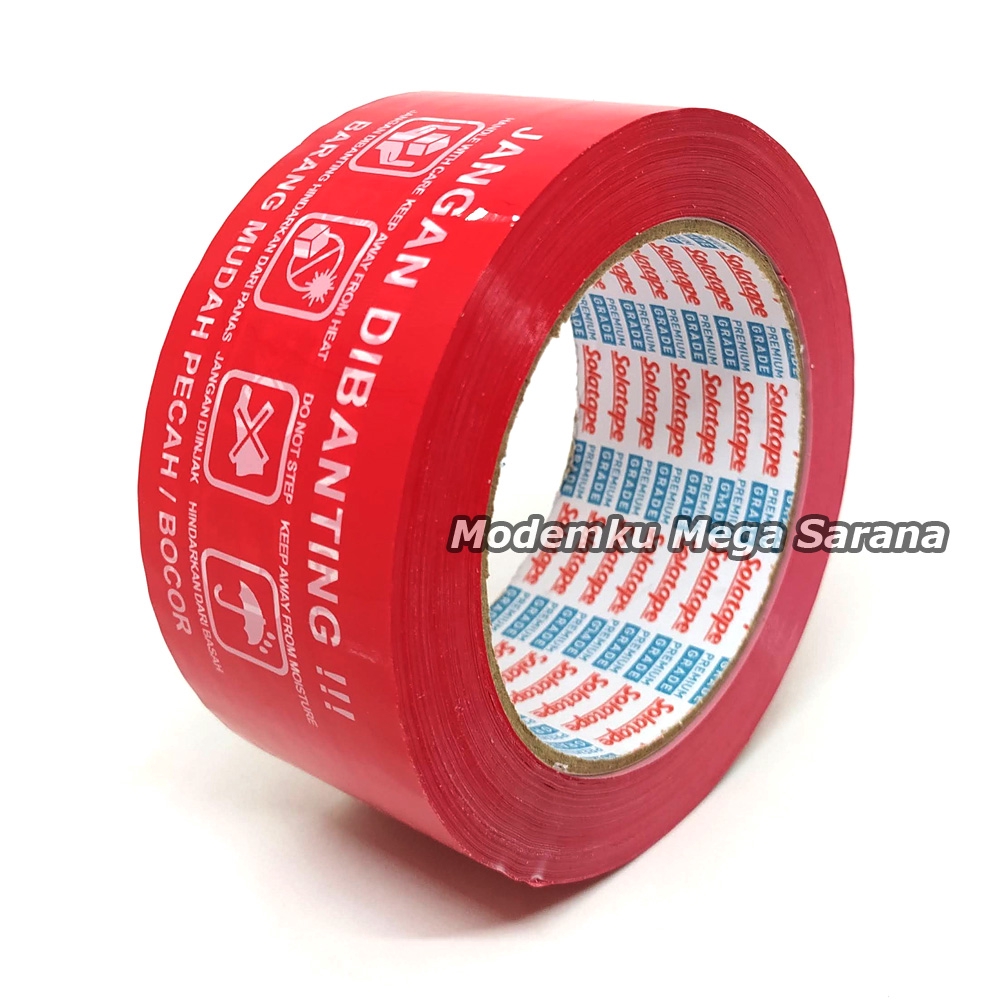 Harmony Lakban Fragile 100 Yard 48mm Pecah Belah Jangan Dibanting Mudah Pecah Bocor - Merah