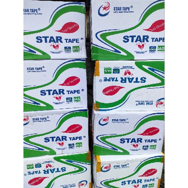 STAR TAPE LAKBAN BENING &amp; COKLAT 45x90YARD(1BOK ISI 72 ROLL)