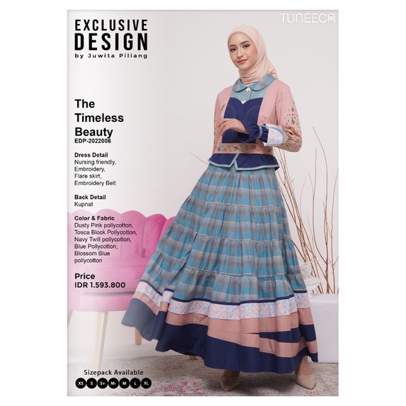 Dress Tuneeca  EDP-2022006,Tuneeca Edp Juwita Piliang Dress Kekinian