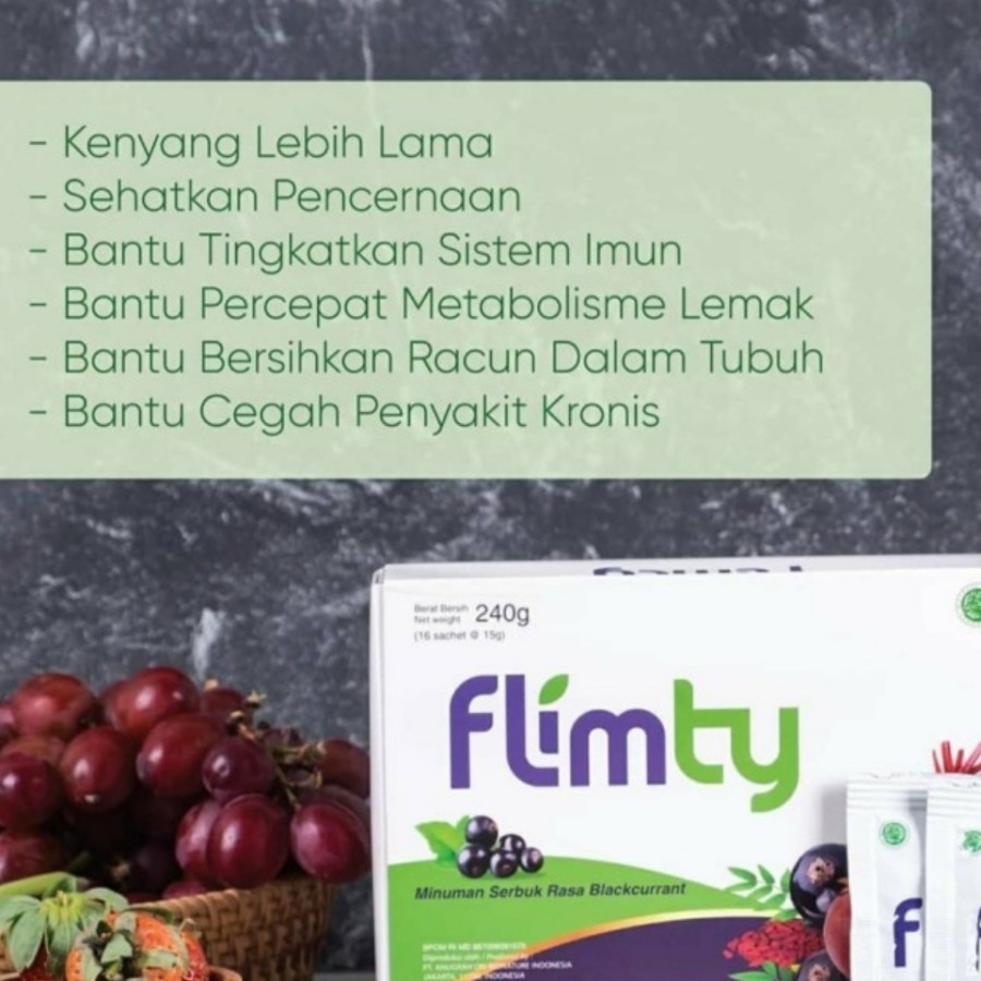 Flimty Fiber BPOM 16 Sachet Pelangsing Suplemen Diet Detox Obat Kurus