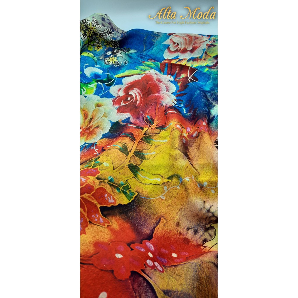 

Alta Moda Linen Motif Fancy Floral Painting Kain (1 M)